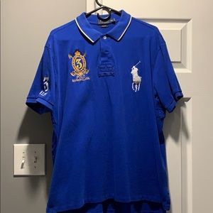 Blue polo shirt